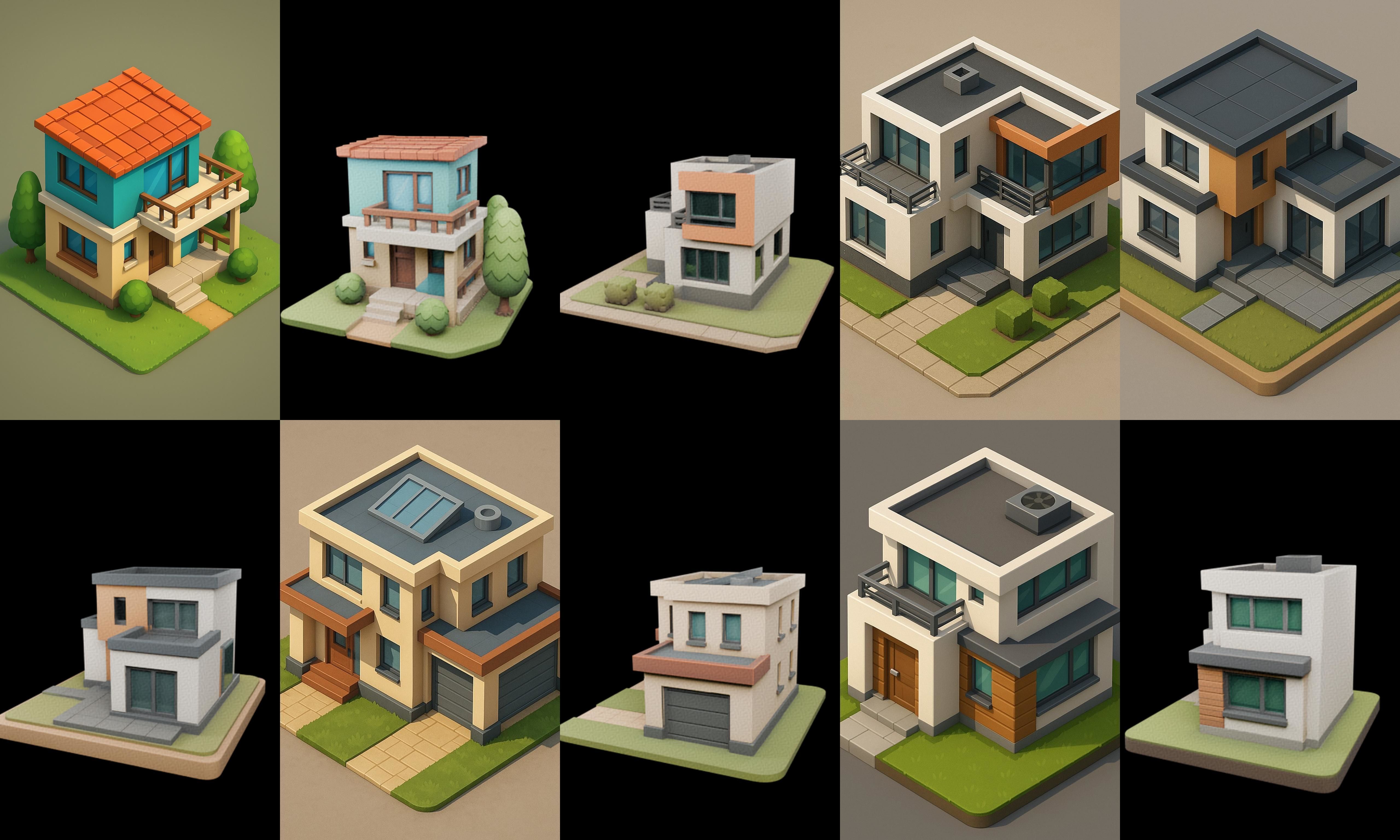 Home Sweet Home bundle 2 pack 100 glb 3D model_1