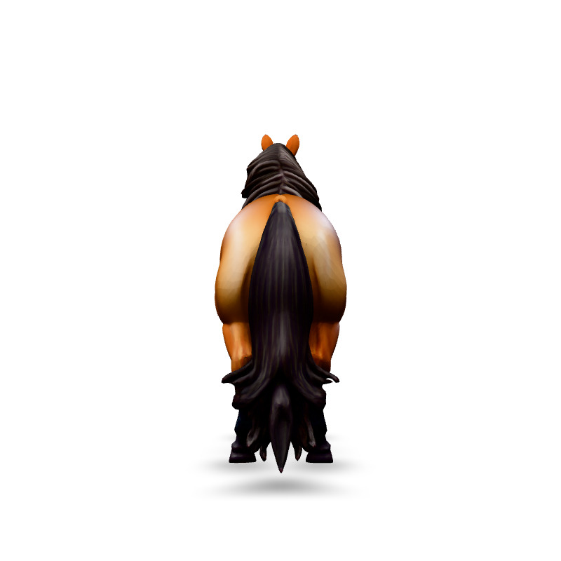 Realistic Chestnut Horse 3D Model Low-poly 3D model_6
