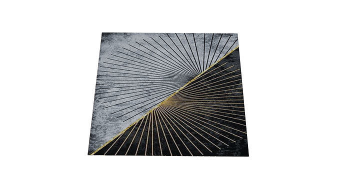 Patterned Carpet 3D Model  Decorative Rug with Fabric Textures Low-poly 3D model
