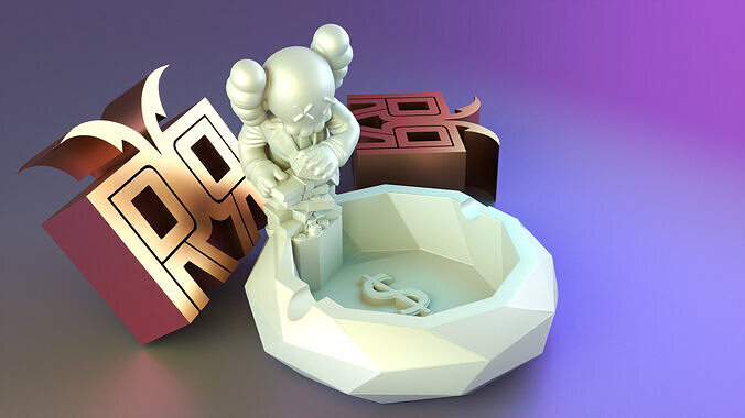 Rich Kaws Ashtrays 3D print model