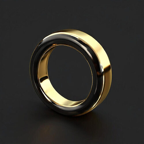 Elegant TwoTone Gold and Black Ring Low-poly 3D model