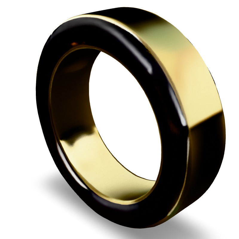Elegant TwoTone Gold and Black Ring Low-poly 3D model_5