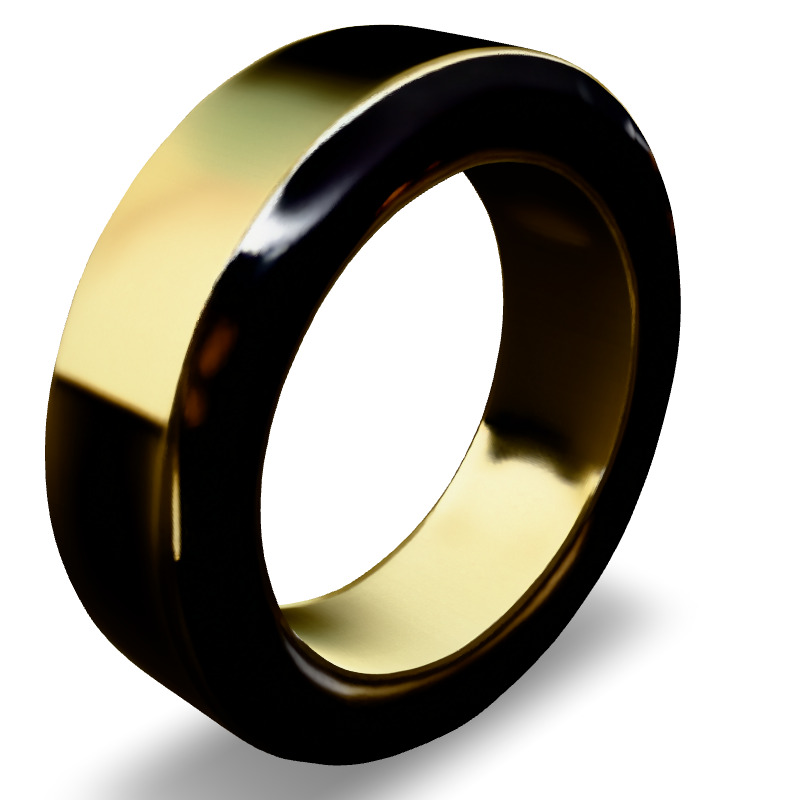 Elegant TwoTone Gold and Black Ring Low-poly 3D model_2