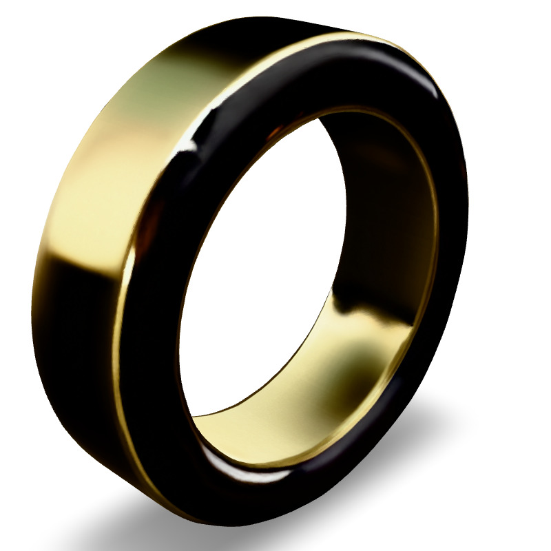 Elegant TwoTone Gold and Black Ring Low-poly 3D model_4