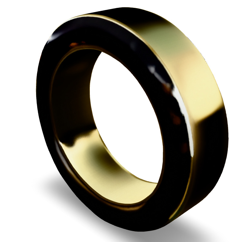 Elegant TwoTone Gold and Black Ring Low-poly 3D model_1