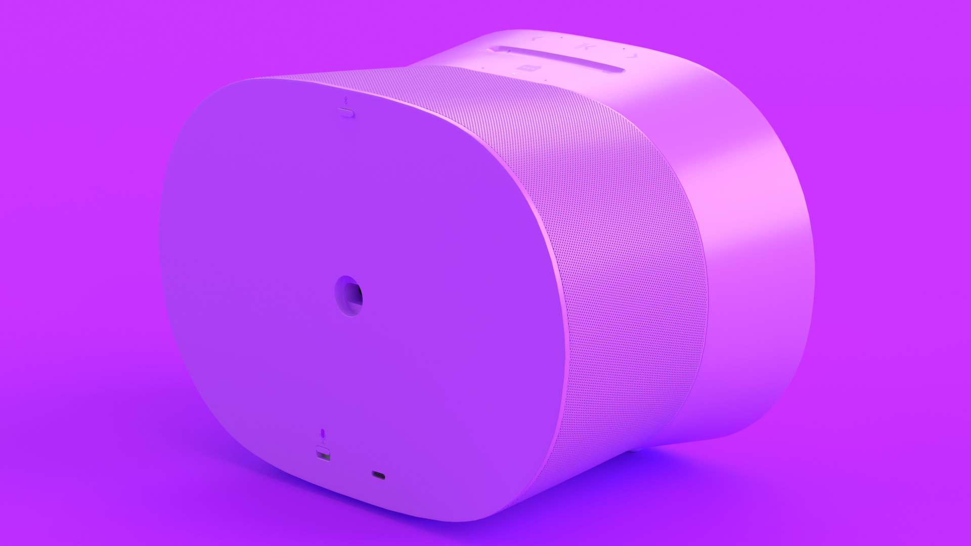 Smart Speaker Purple Low-poly 3D model_3