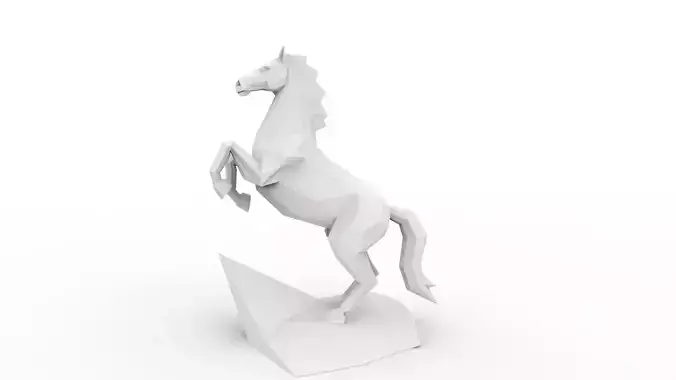 Low Poly Horse Statue Ready for 3D Printing 3D print model
