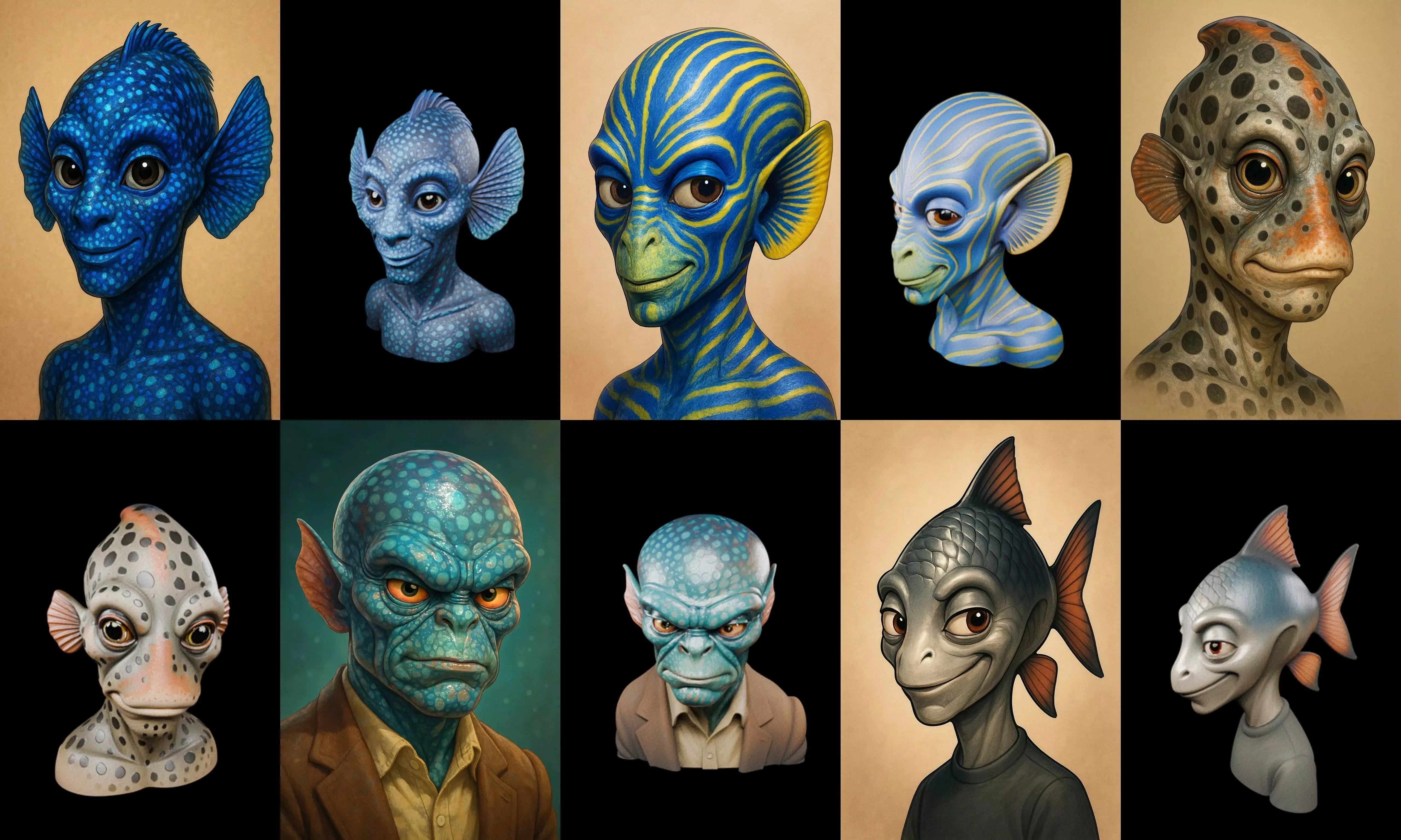 Head Fish bundle 12 pack 100 glb 3D model