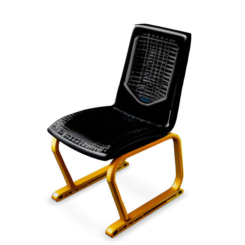 Modern Black and Gold Designer Chair Low-poly 3D model_1