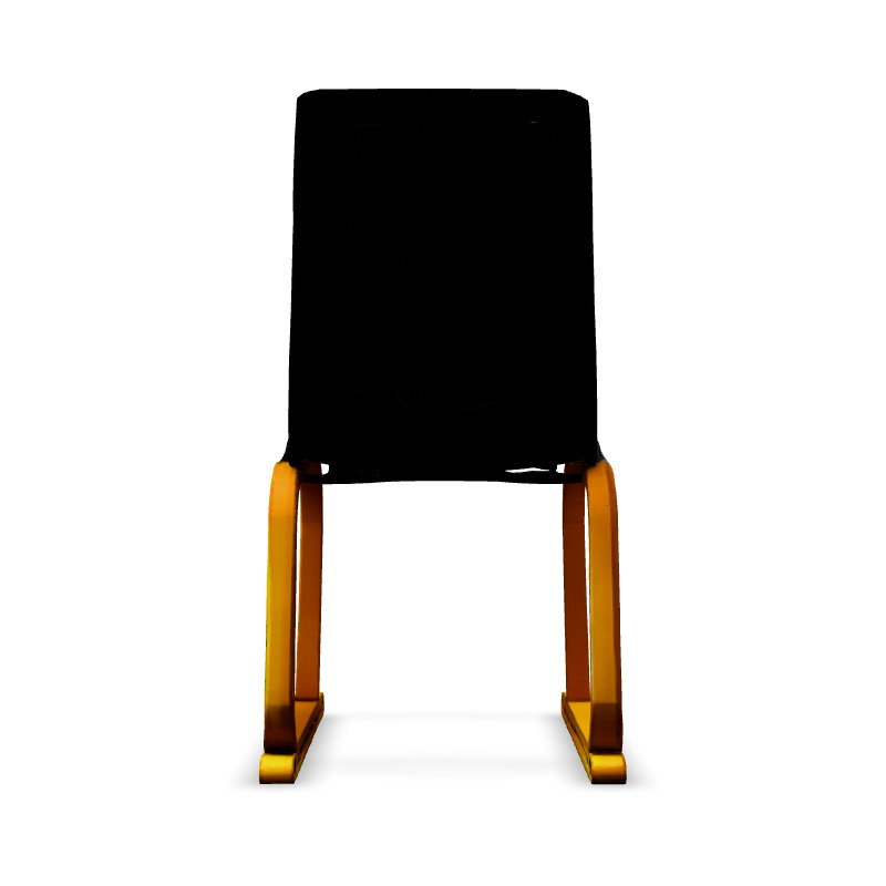 Modern Black and Gold Designer Chair Low-poly 3D model_6