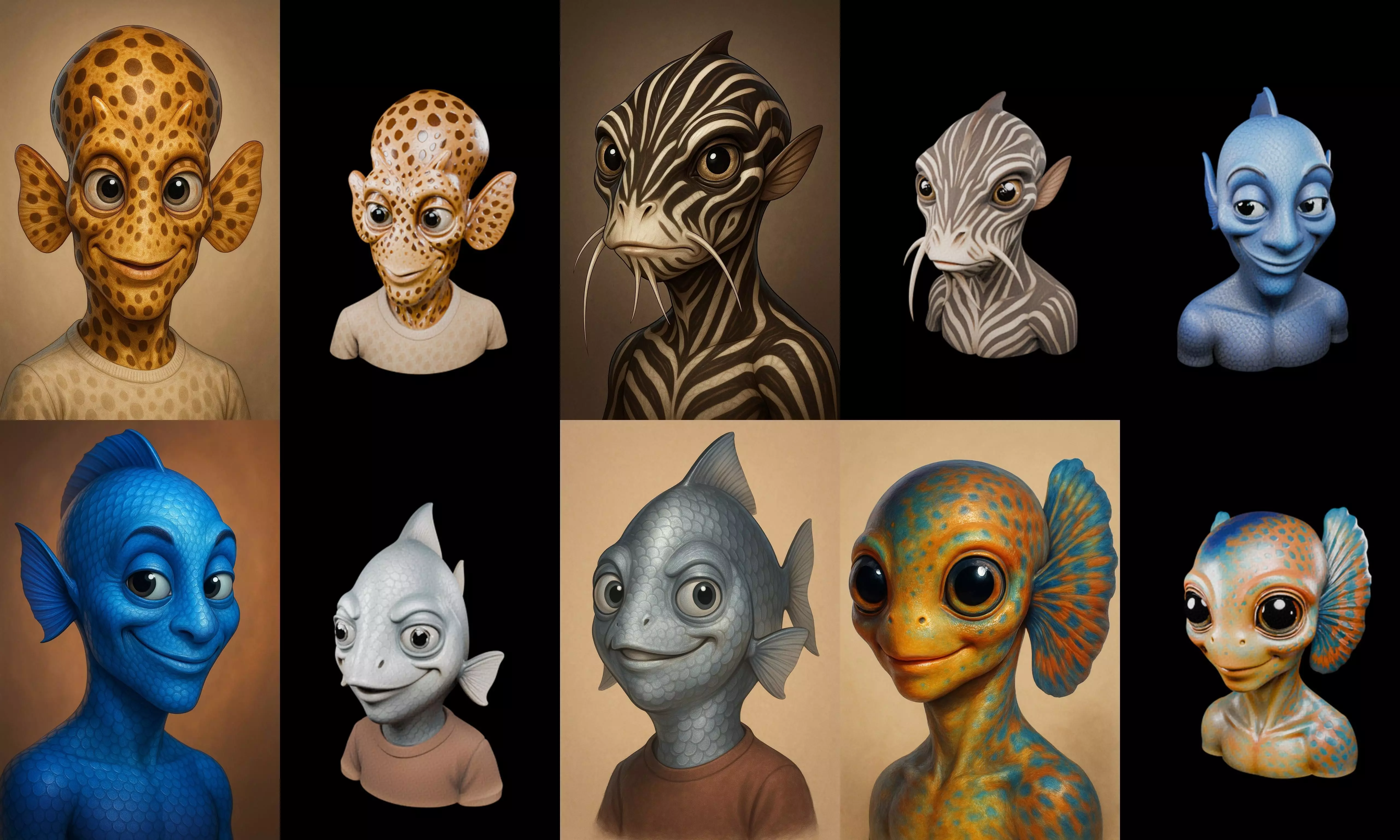 Head Fish bundle 1 pack 100 glb 3D model