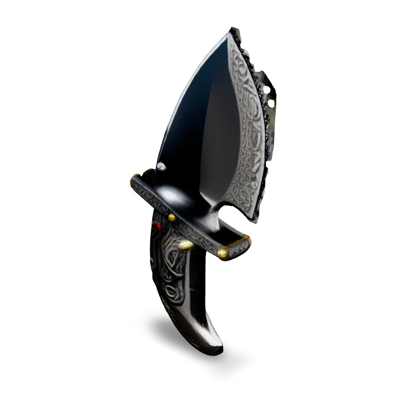Ornate Engraved Dagger 3D Model Low-poly 3D model_2