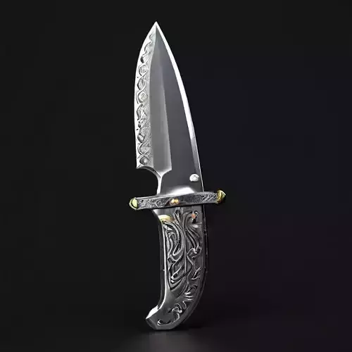 Ornate Engraved Dagger 3D Model Low-poly 3D model Ornate Engraved Dagger 3D Model Low-poly 3D model