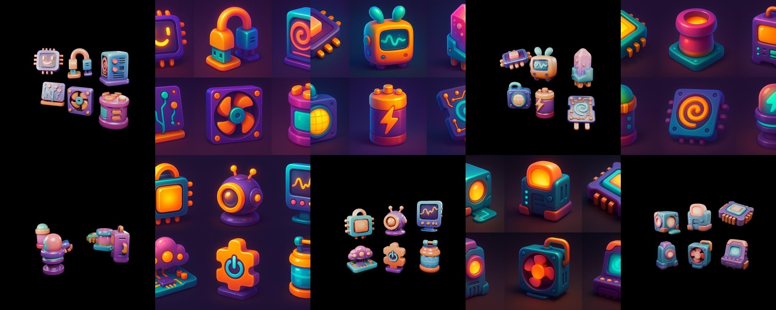 HardWare 3d icon bundle 7 pack 100 glb 3D model_6