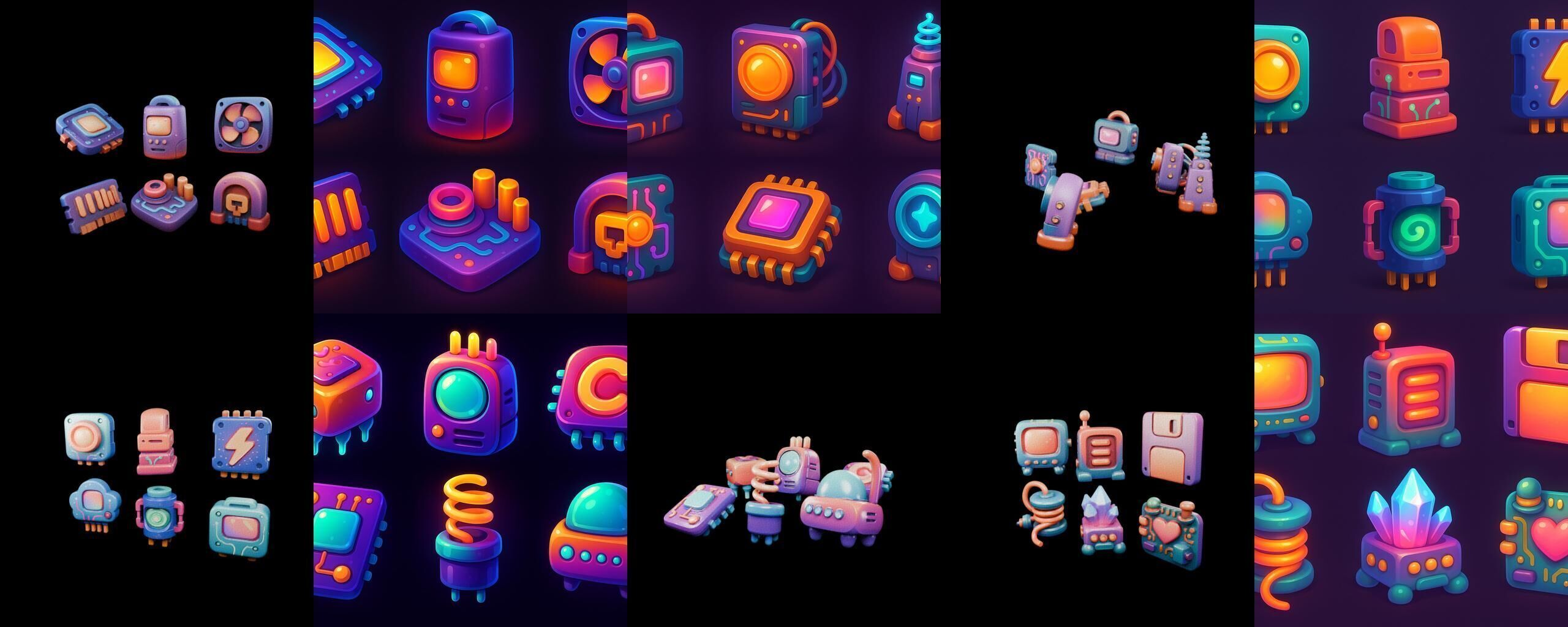 HardWare 3d icon bundle 7 pack 100 glb 3D model_16