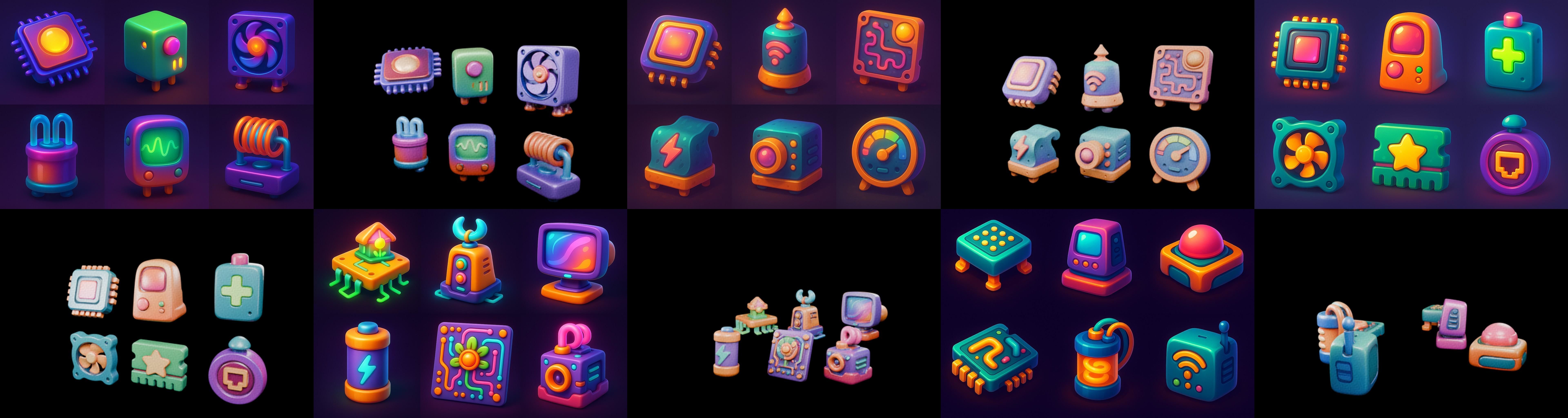 HardWare 3d icon bundle 7 pack 100 glb 3D model_11