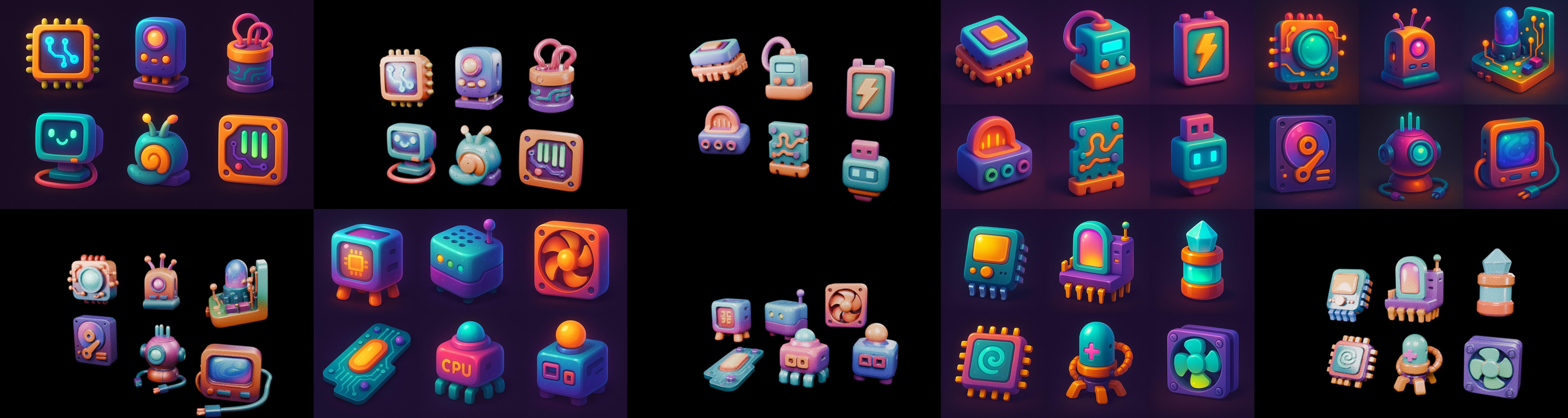 HardWare 3d icon bundle 7 pack 100 glb 3D model_19