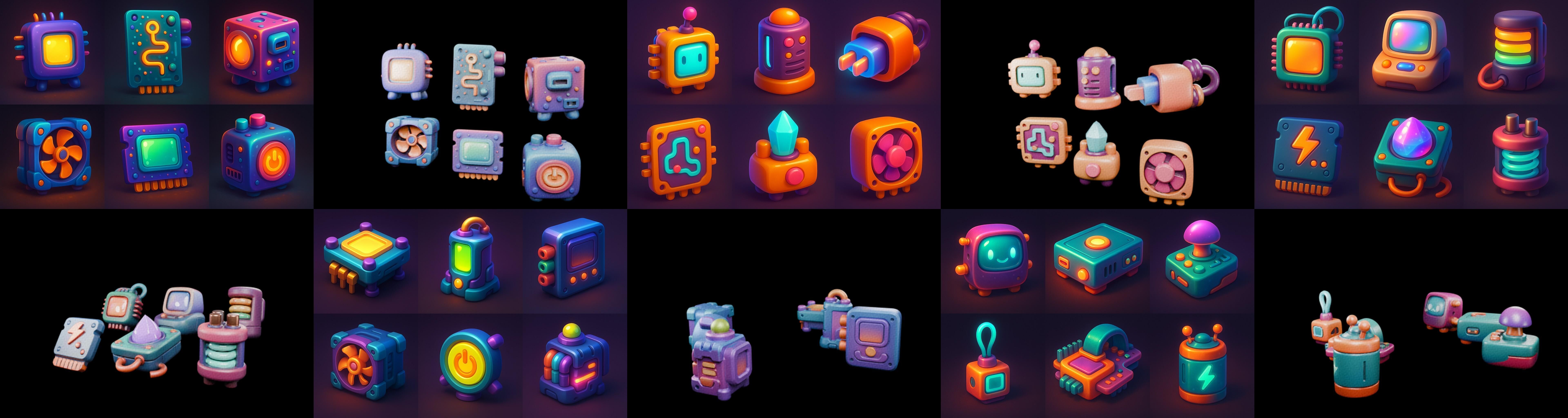 HardWare 3d icon bundle 7 pack 100 glb 3D model_15
