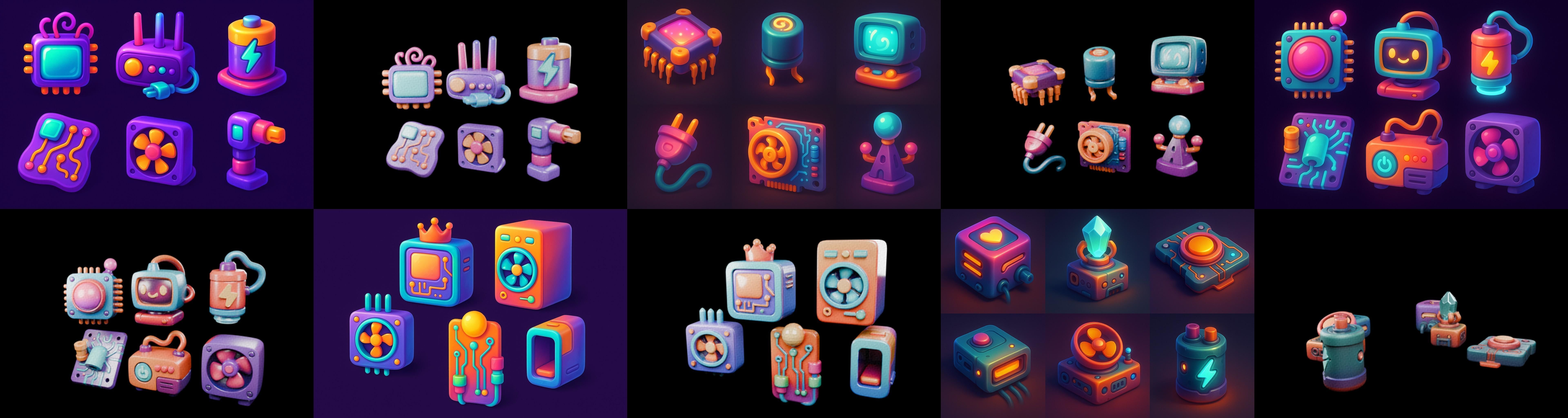 HardWare 3d icon bundle 7 pack 100 glb 3D model_7