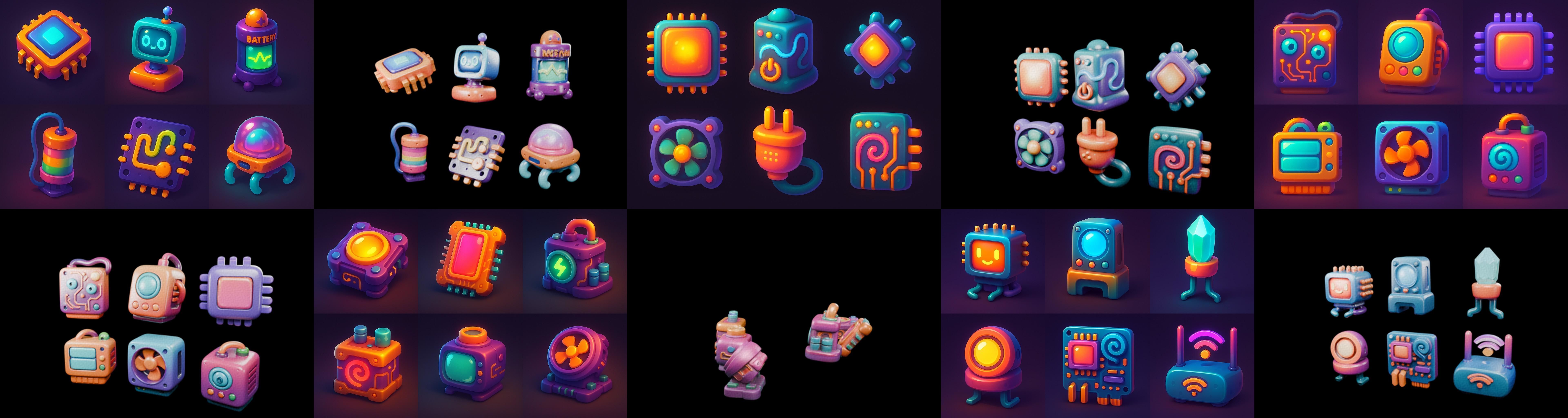 HardWare 3d icon bundle 7 pack 100 glb 3D model_17