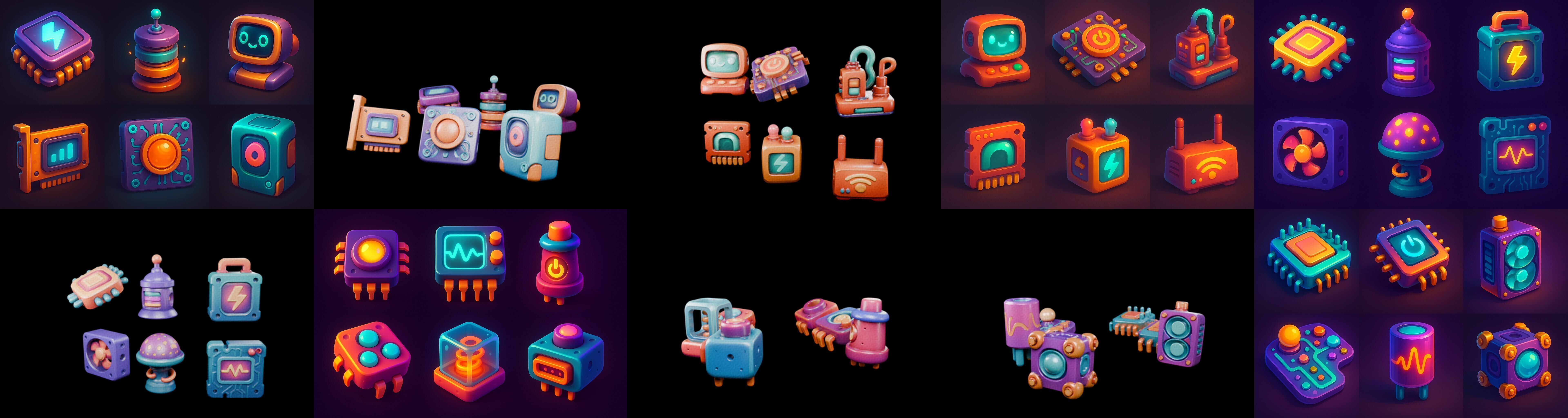 HardWare 3d icon bundle 7 pack 100 glb 3D model_2