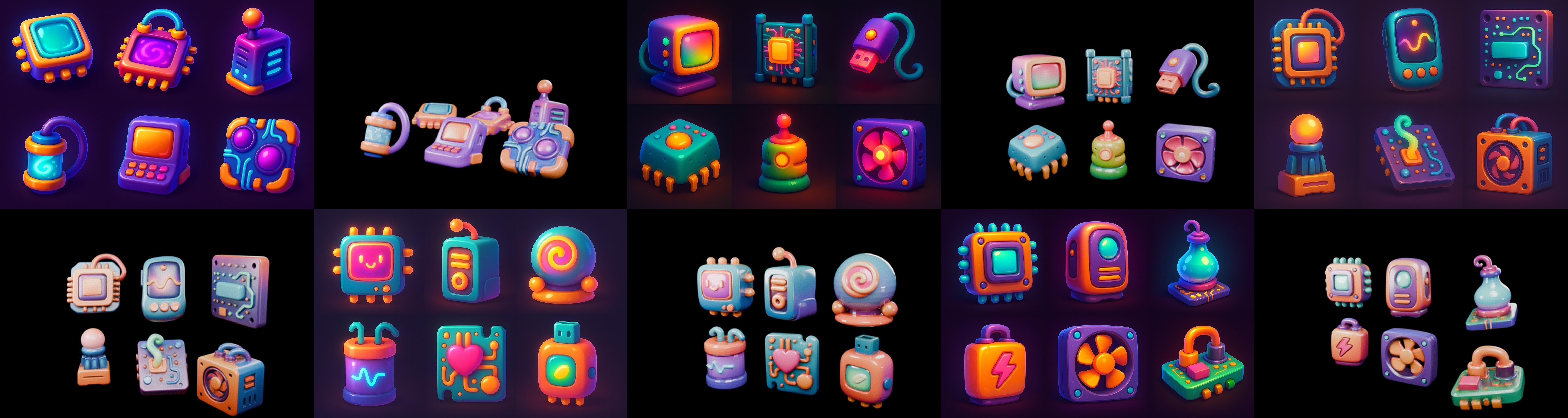 HardWare 3d icon bundle 7 pack 100 glb 3D model_13