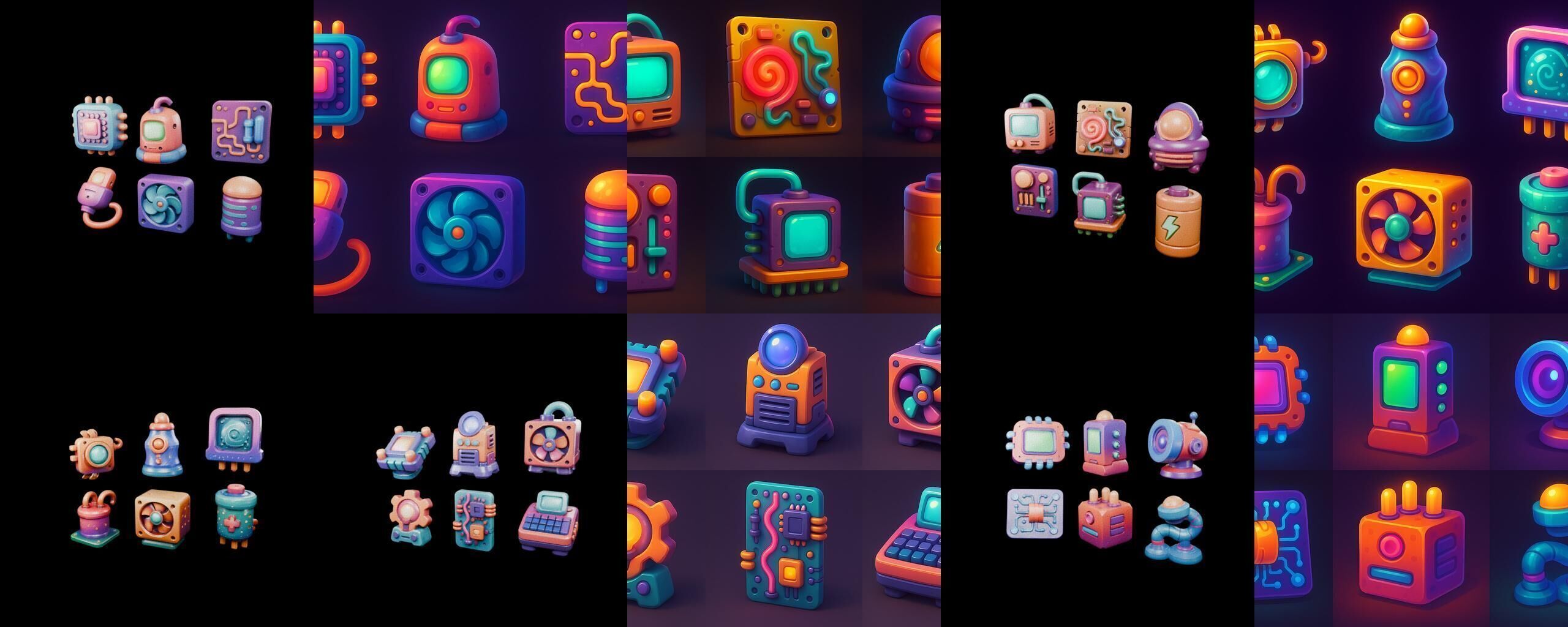 HardWare 3d icon bundle 7 pack 100 glb 3D model_3