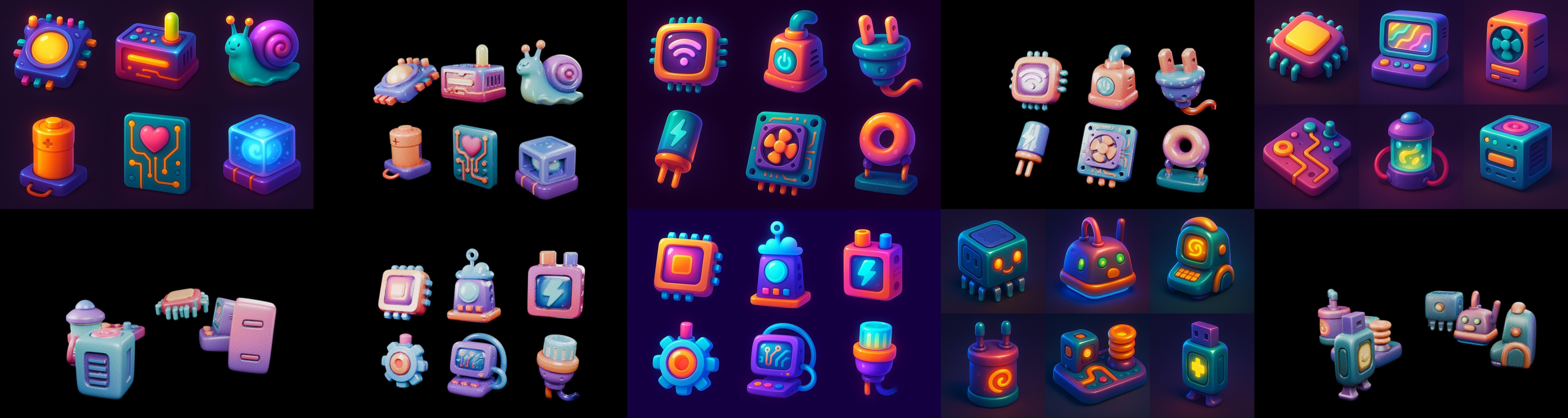 HardWare 3d icon bundle 7 pack 100 glb 3D model_5