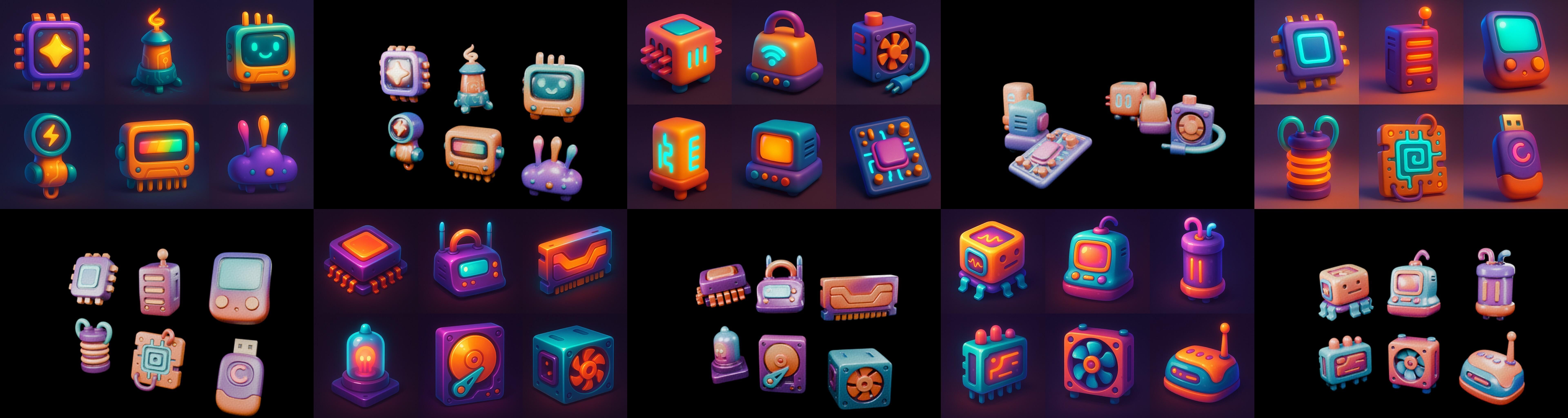 HardWare 3d icon bundle 7 pack 100 glb 3D model_4