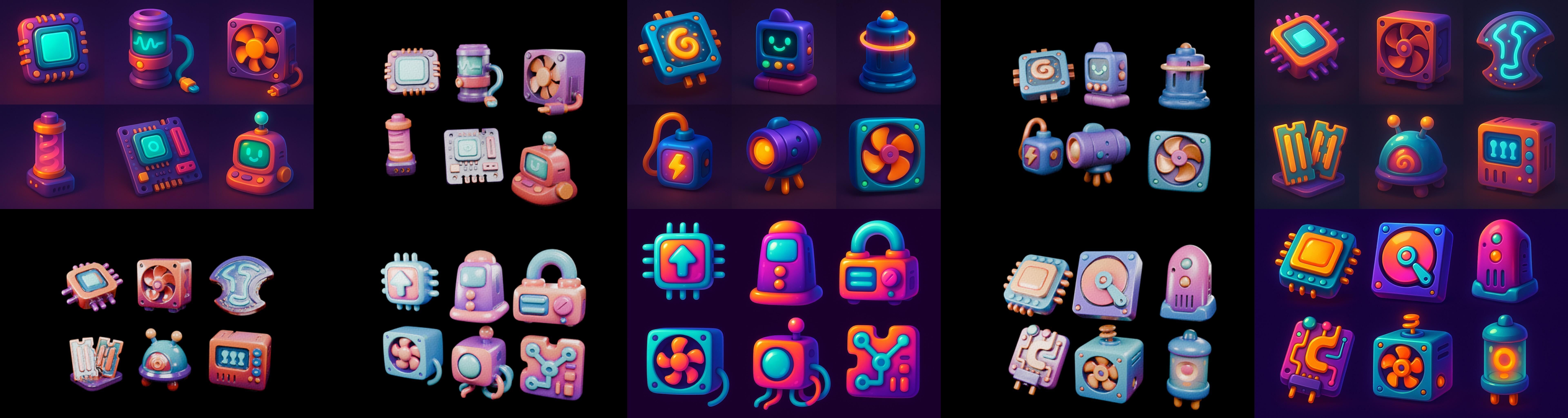 HardWare 3d icon bundle 7 pack 100 glb 3D model_8