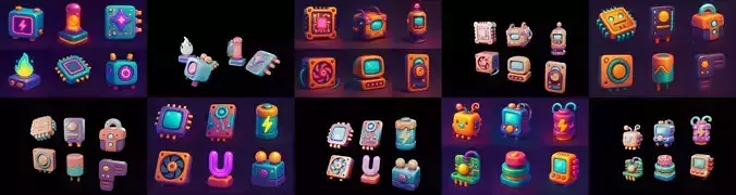 HardWare 3d icon bundle 5 pack 100 glb