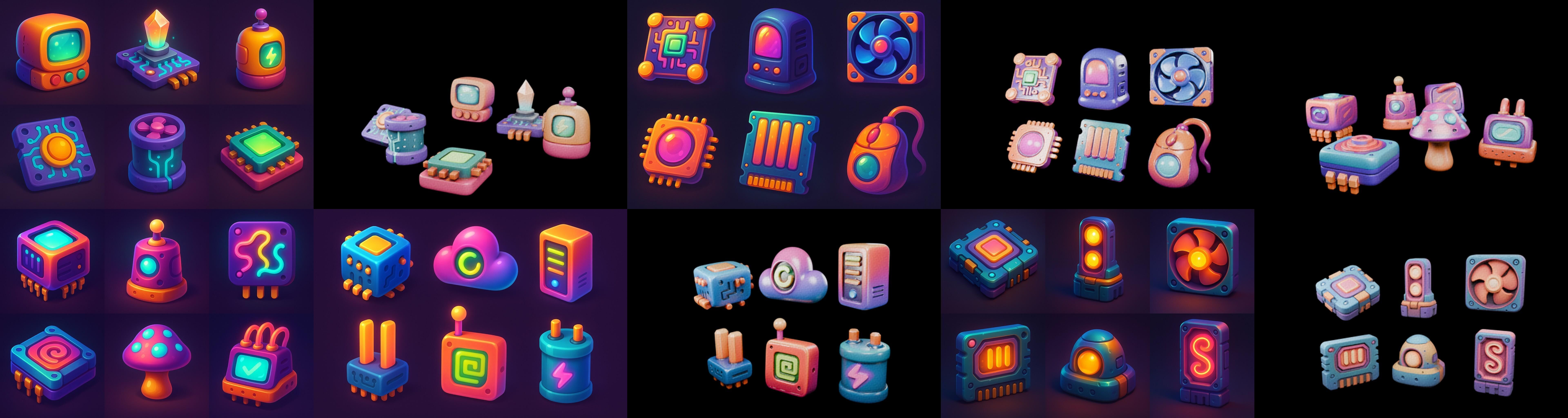 HardWare 3d icon bundle 4 pack 100 glb 3D model_9