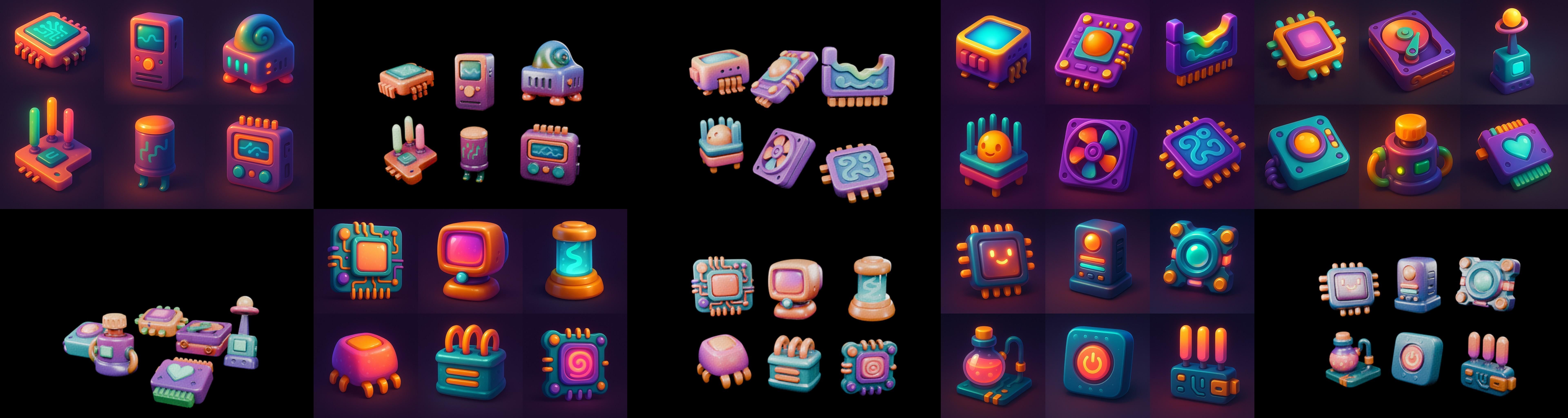 HardWare 3d icon bundle 4 pack 100 glb 3D model_18