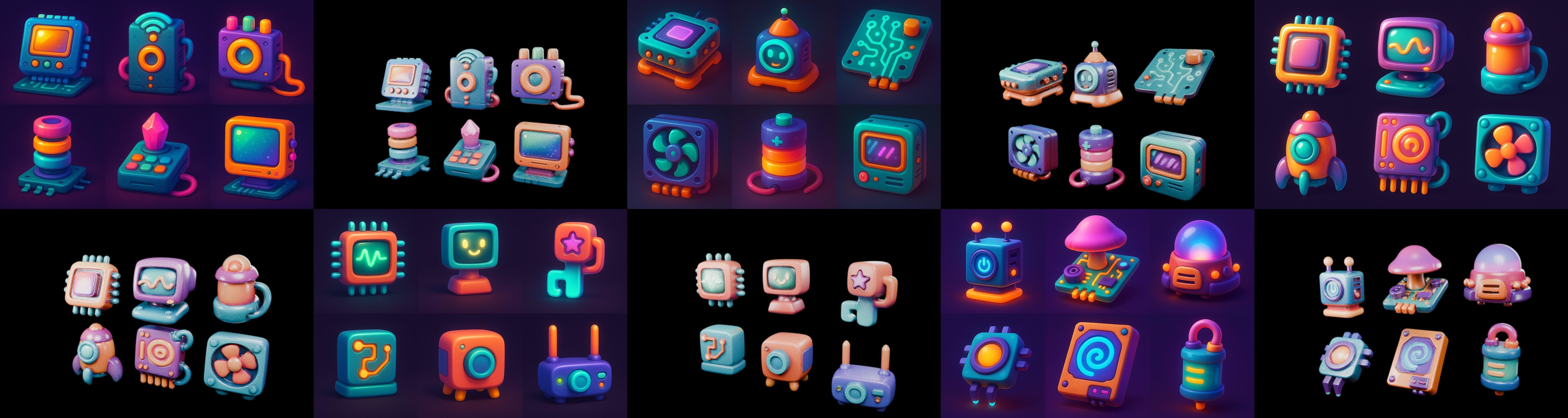 HardWare 3d icon bundle 4 pack 100 glb 3D model_12