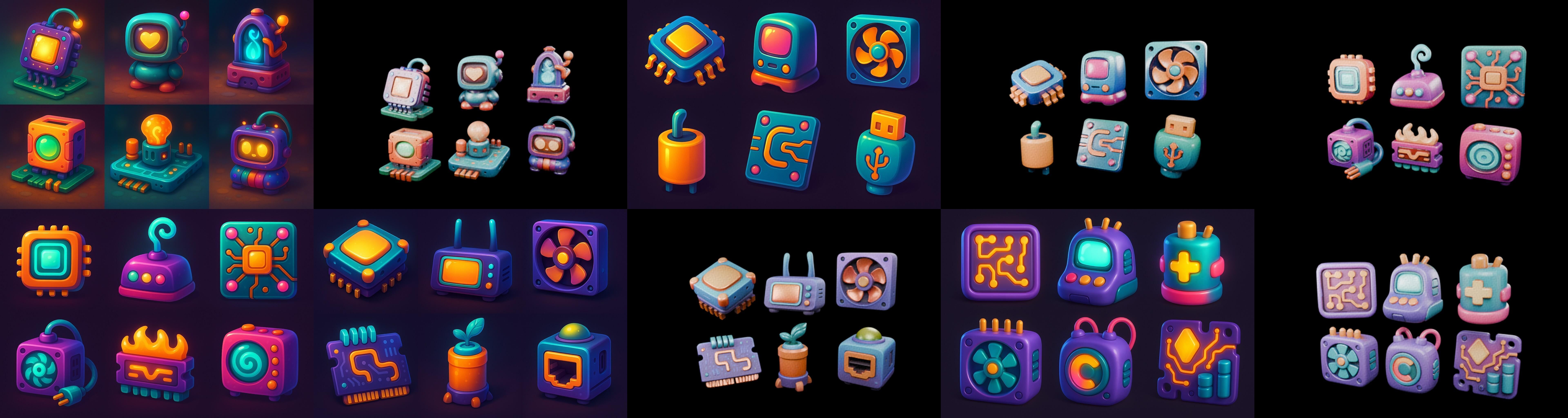HardWare 3d icon bundle 4 pack 100 glb 3D model_10