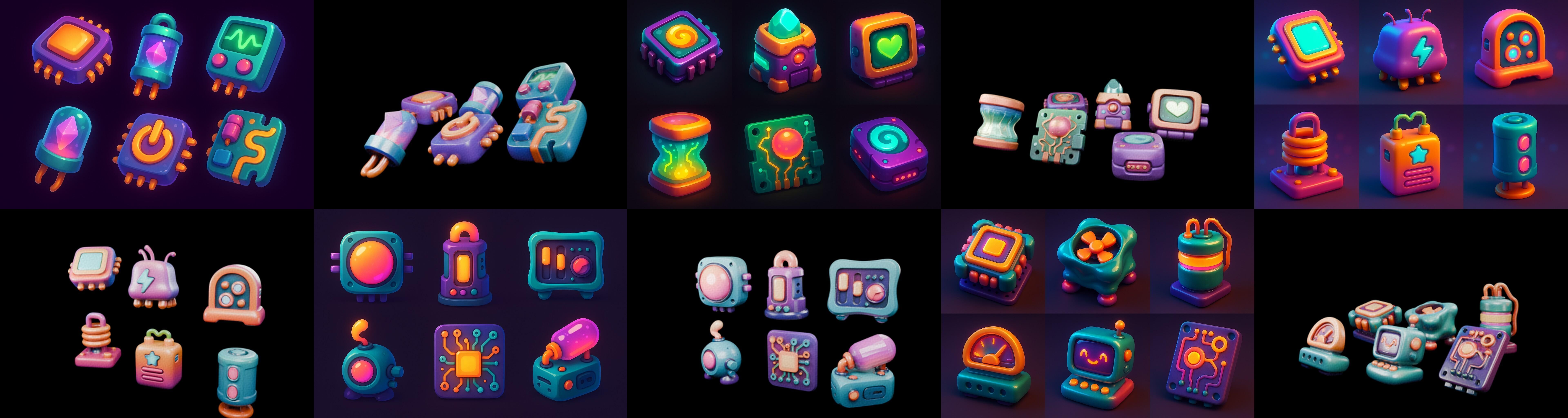 HardWare 3d icon bundle 4 pack 100 glb 3D model_15