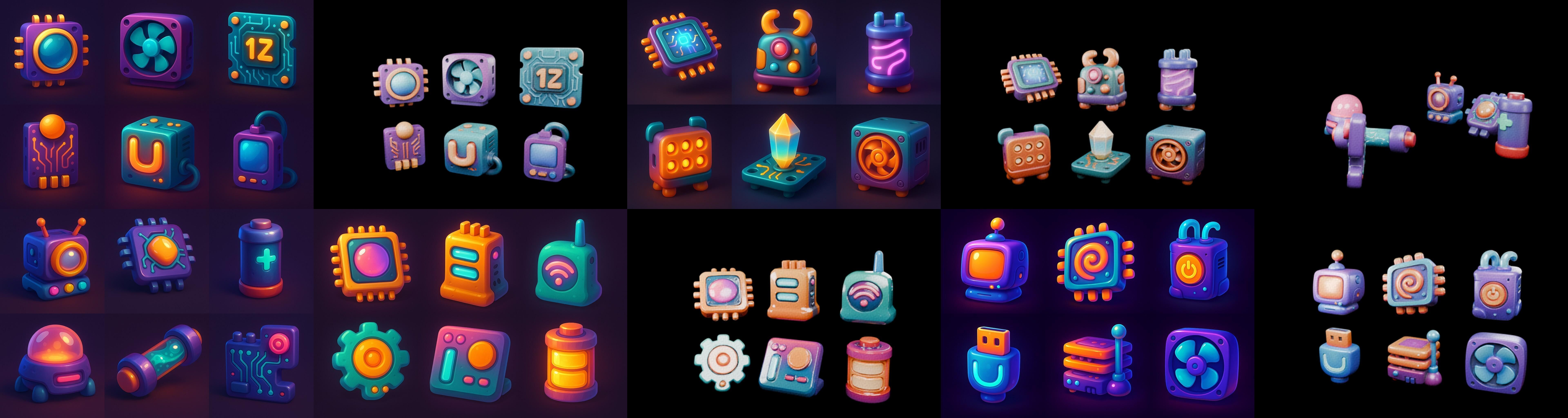 HardWare 3d icon bundle 4 pack 100 glb 3D model_14