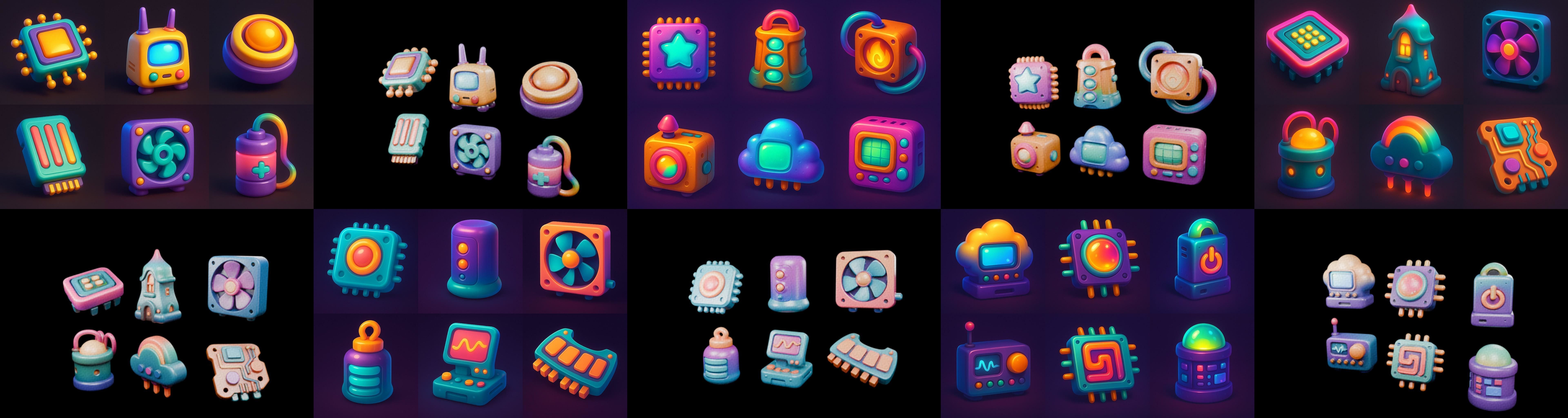 HardWare 3d icon bundle 4 pack 100 glb 3D model_7