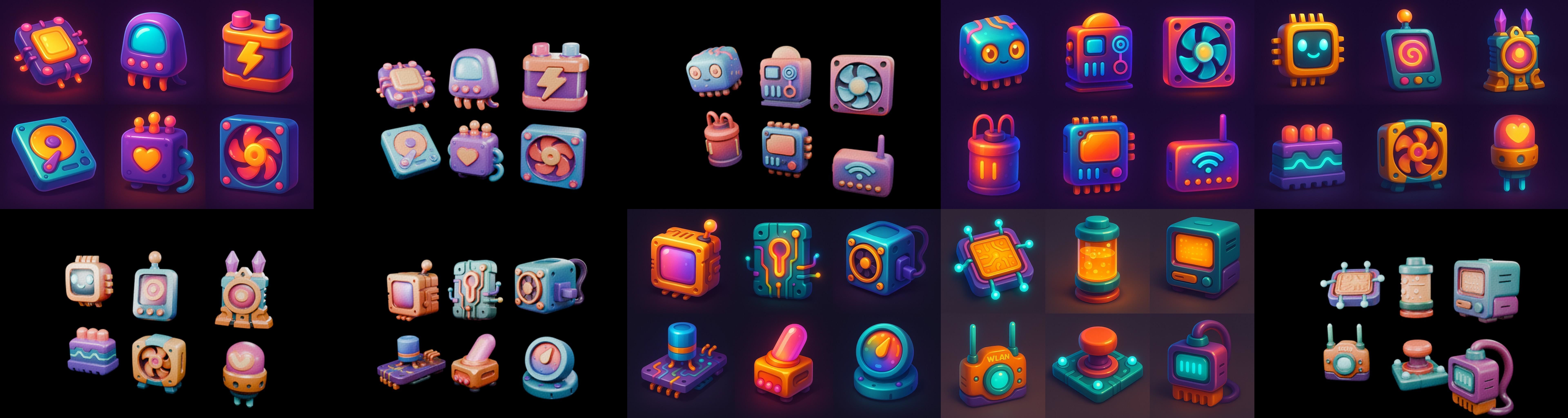HardWare 3d icon bundle 4 pack 100 glb 3D model_17