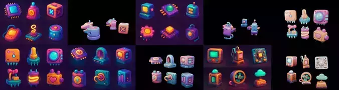 HardWare 3d icon bundle 3 pack 100 glb