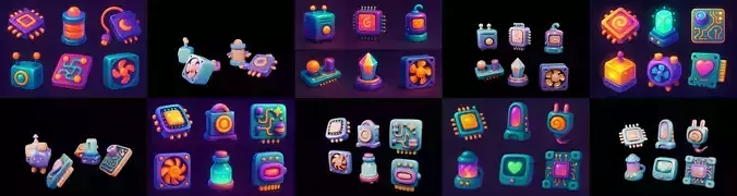 HardWare 3d icon bundle 15 pack 100 glb