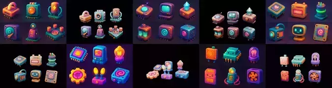 HardWare 3d icon bundle 14 pack 100 glb