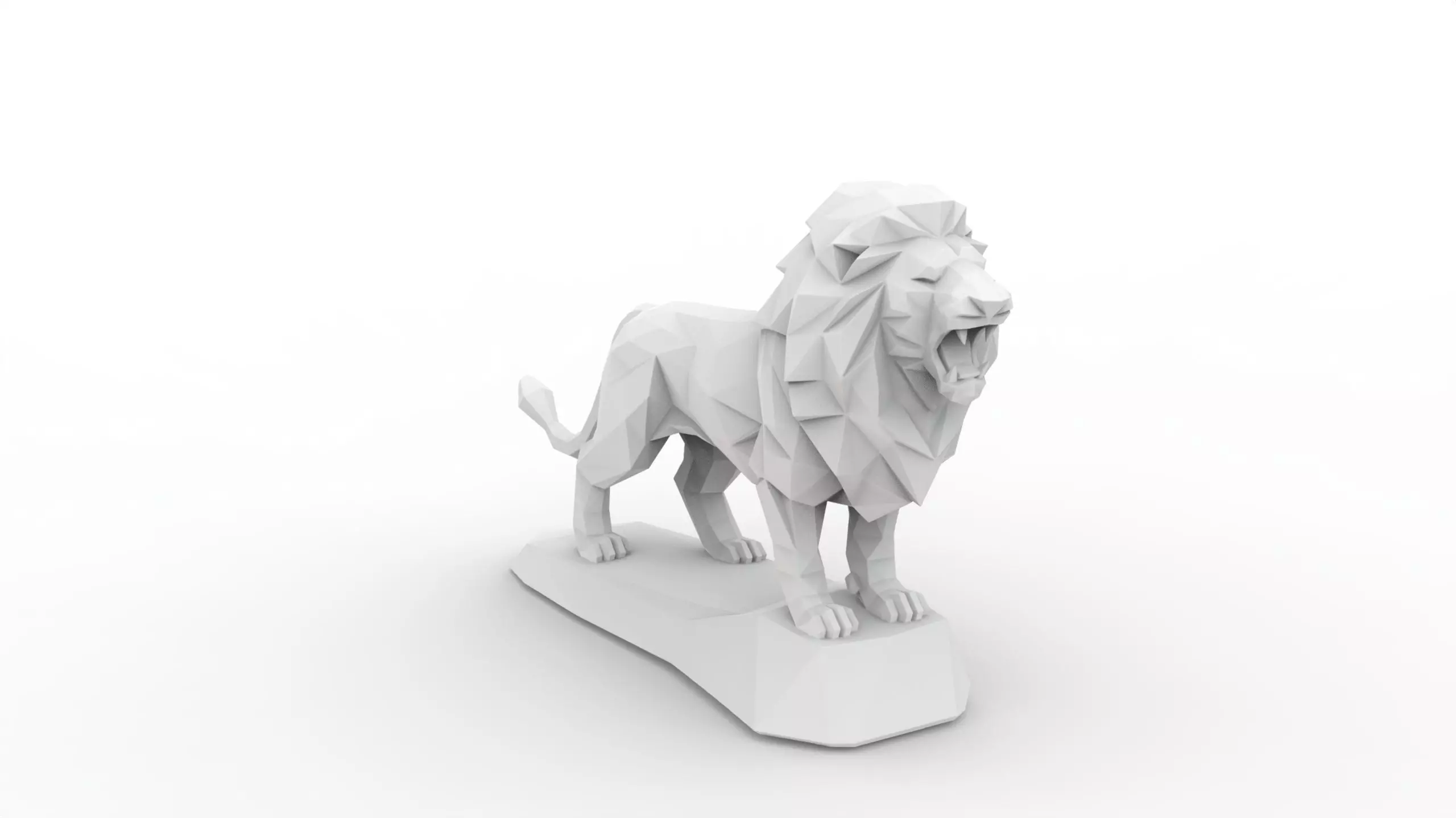 Low Poly Lion Statue 3D Print 3D print model