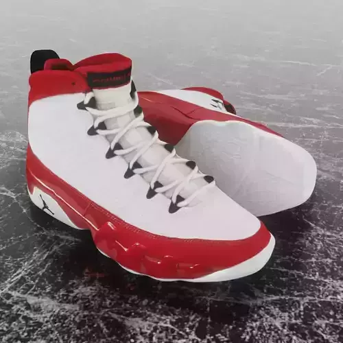AIR JORDAN 9 WHITE RED 3D SHOES
