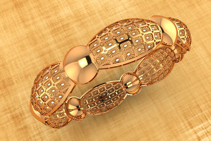 1186 Netted Oval Bangle 60MM-14gm 3D print model