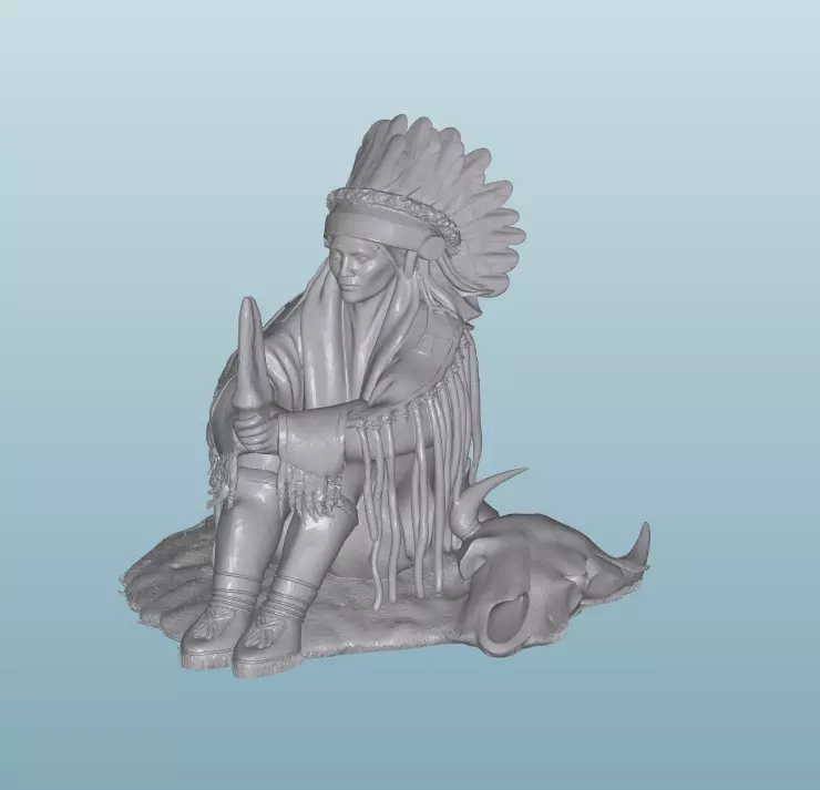 INDIAN W10 Native American Figures 3D print model_0