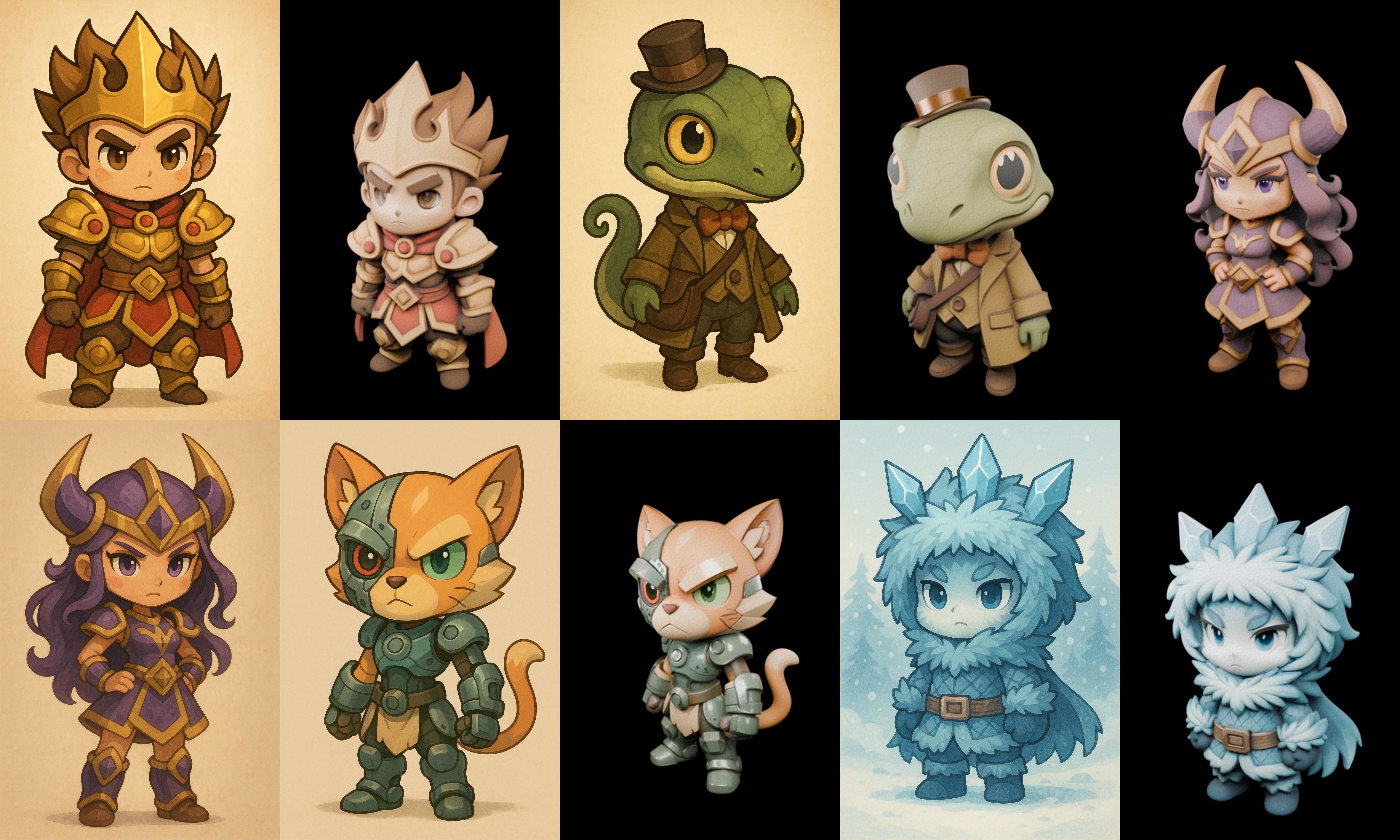 Game Character Marvelous Stylized bundle 7 pack 100 glb Low-poly 3D model_5