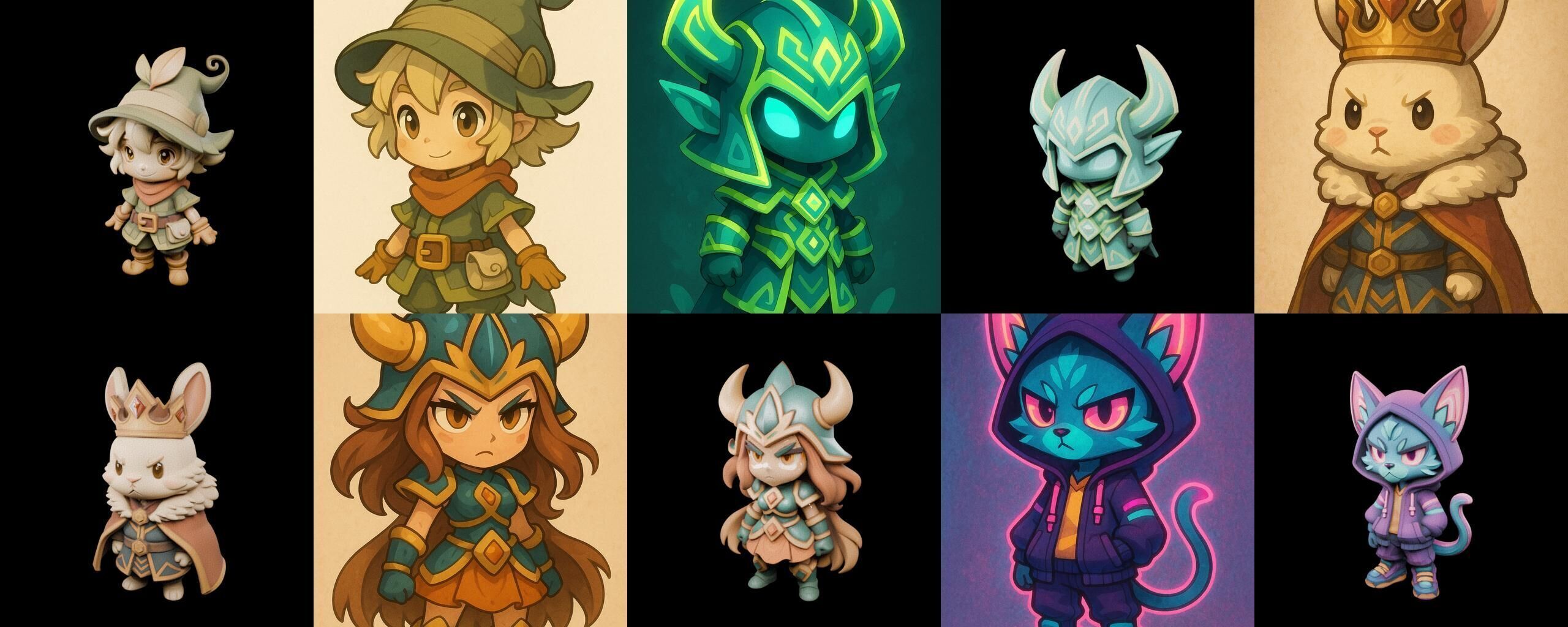 Game Character Marvelous Stylized bundle 7 pack 100 glb Low-poly 3D model_15