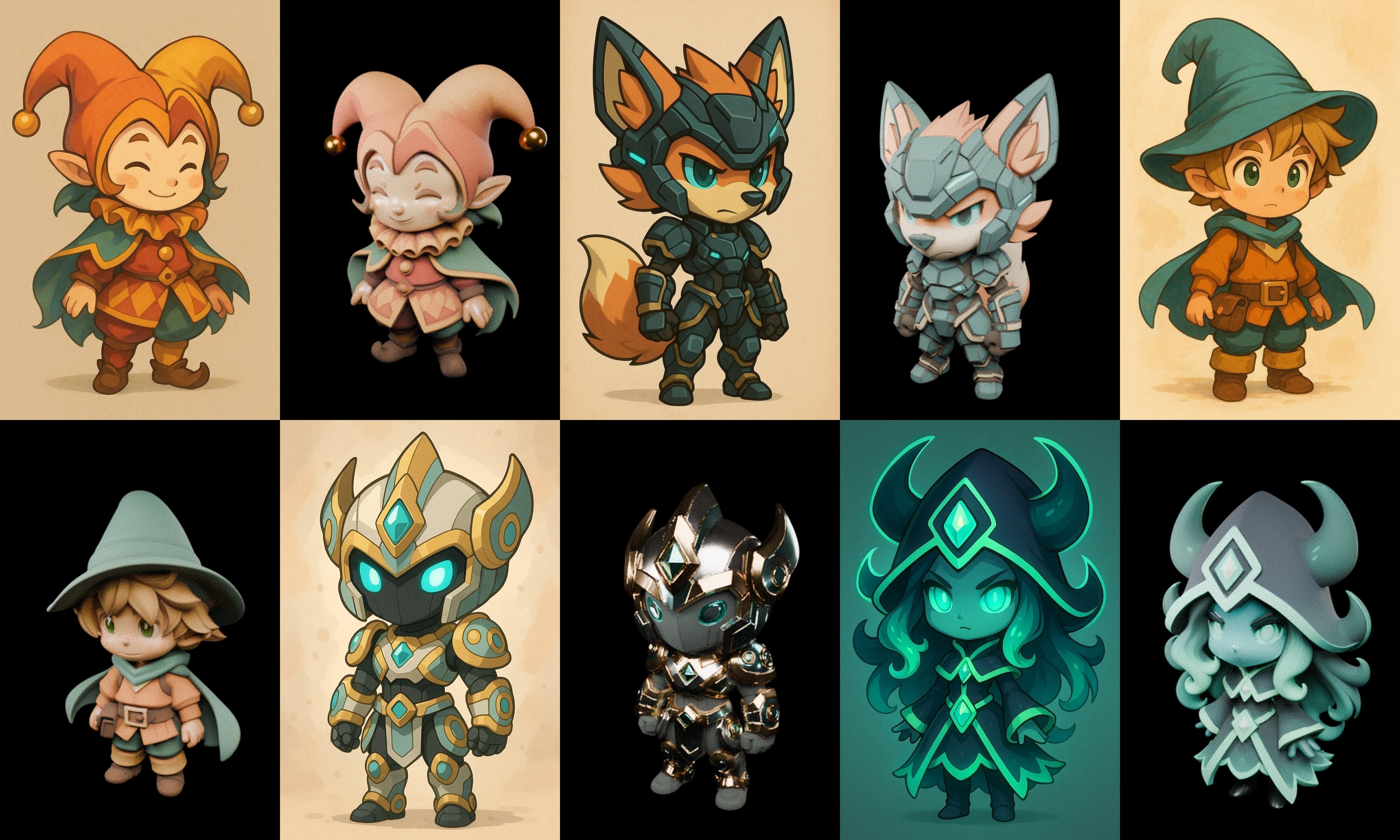 Game Character Marvelous Stylized bundle 7 pack 100 glb Low-poly 3D model_16