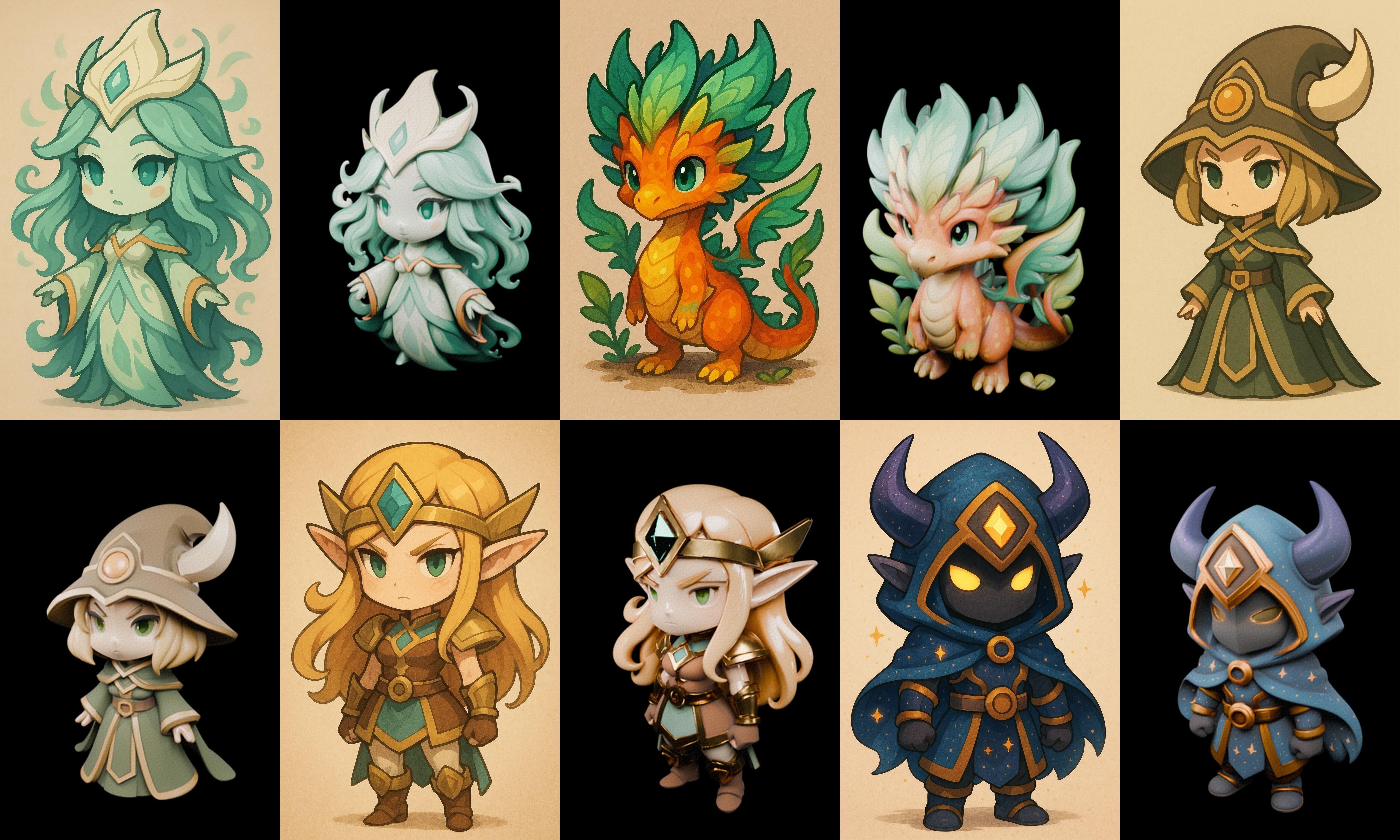 Game Character Marvelous Stylized bundle 7 pack 100 glb Low-poly 3D model_14